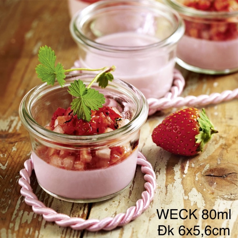 Hũ thuỷ tinh chịu nhiệt WECK - Made in Germany - Dung tích 80ml  - Giá bán 1 hũ