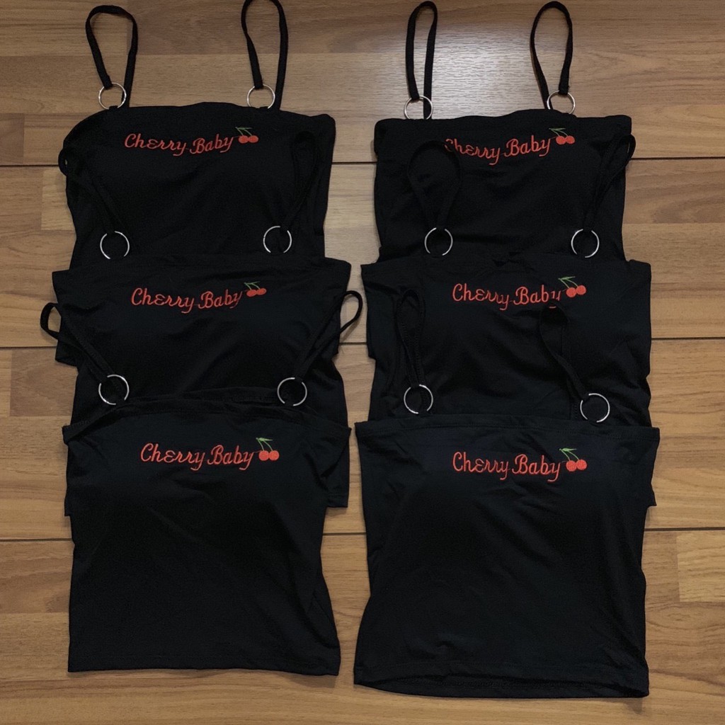 Áo 2 dây khoen Cherry baby cute xinh xắn
