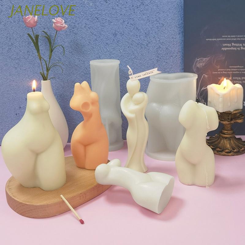 Khuôn silicone làm nến hình người phụ nữ trừu tượng