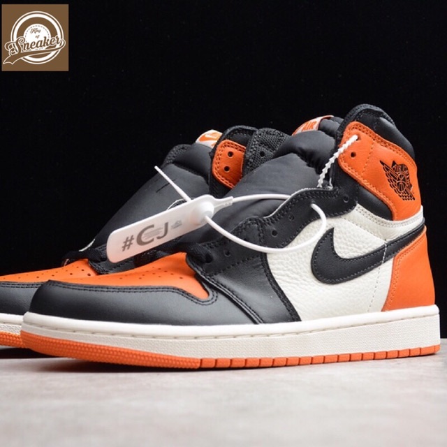 CHUẨN UY TÍN Giầy thể thao Air Jordan 1 Shattered Backboard cam đen cao cổ thời trang chơi phố 2020 👡Tốt NEW hot