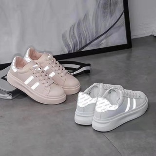 Giày sneaker nữ HAPU phản quang 2 sọc đẹp siêu hot 2021 ( Hồng )
