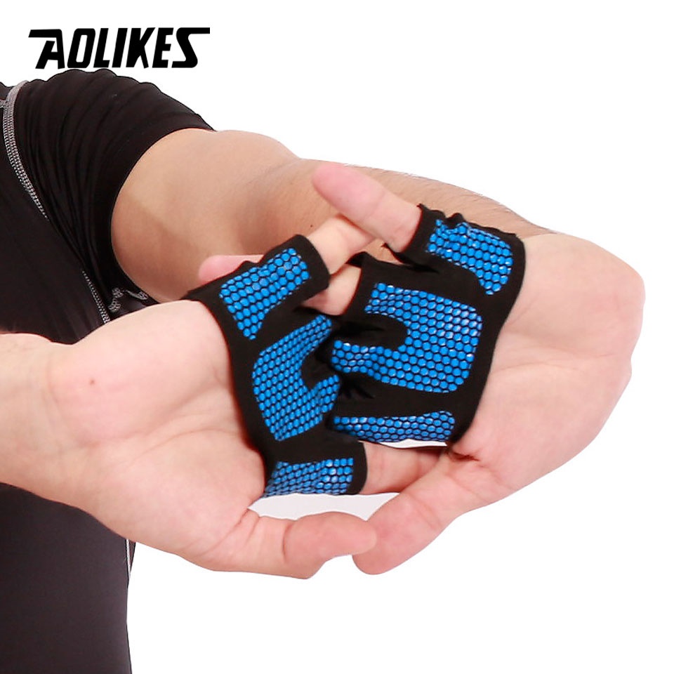 AOLIKES 1 Đôi Găng Tay Thể Thao Nửa Ngón AOLIKES Hỗ Trợ Nâng Tạ / Tập Gym Cho Nam Nữ