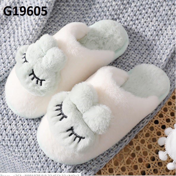 G19605- Dép lông mùa đông đi trong nhà đế chống trơn trượt hàng nhập