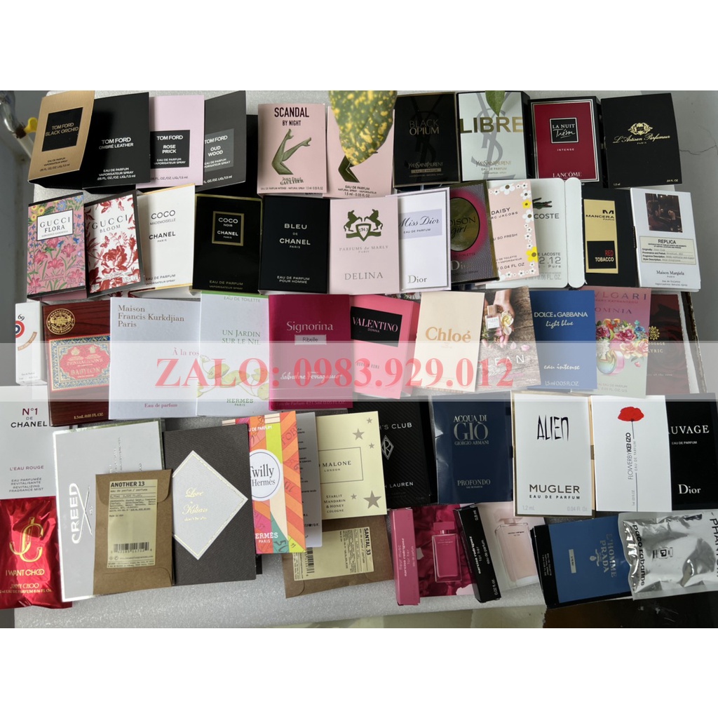 Vial Nước Hoa Chính hãng các mùi