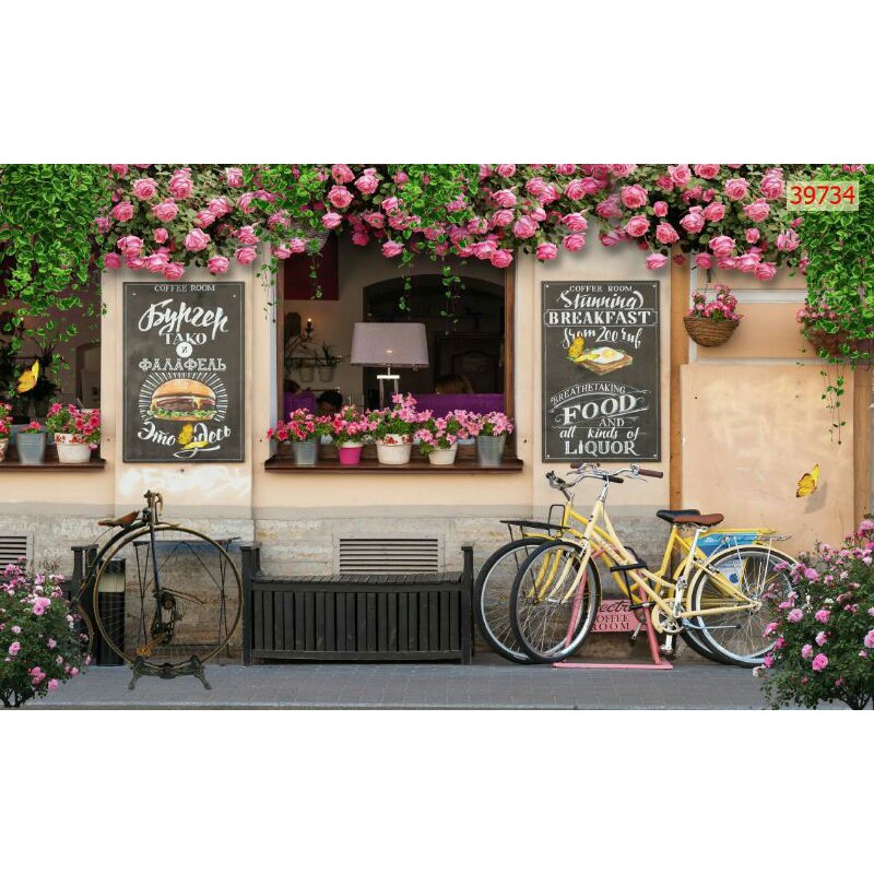 Tranh lụa cao cấp dán quán cafe KT 2.5m*1.2m
