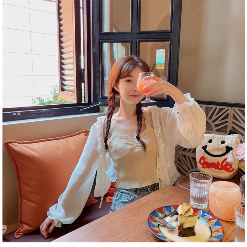 Áo Khoác Voan Mỏng Dáng Ngắn Thời Trang Mùa Hè Hàng Mới 2022 Dành Cho Bạn Nữ