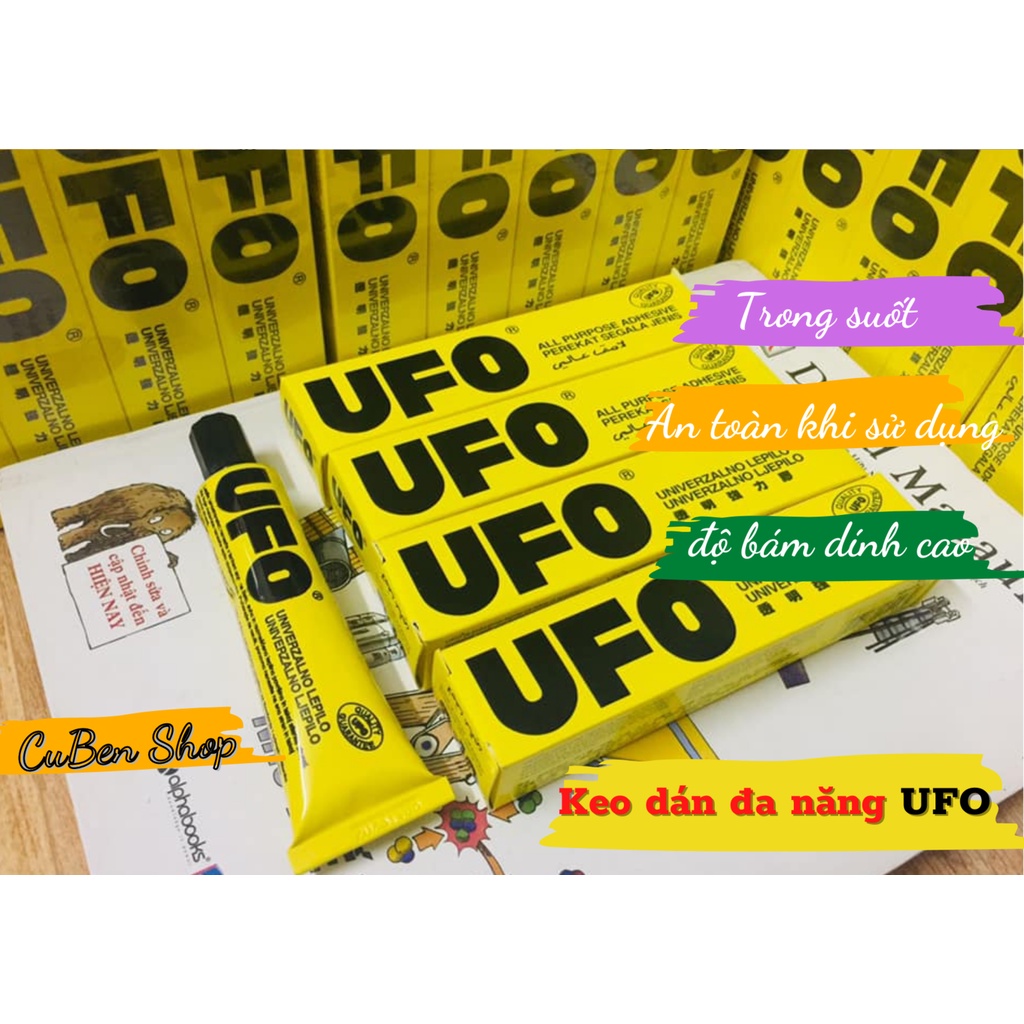 Keo dán chuyên dụng UFO 35ml - Keo dán vải, dán gỗ dán giấy siêu dính trong suốt... tiết kiệm chắc chắn