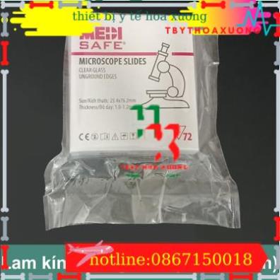 Lam kính hiển vi trong suốt 7102, mài mờ 7105 (hộp 50 - 72 kính)