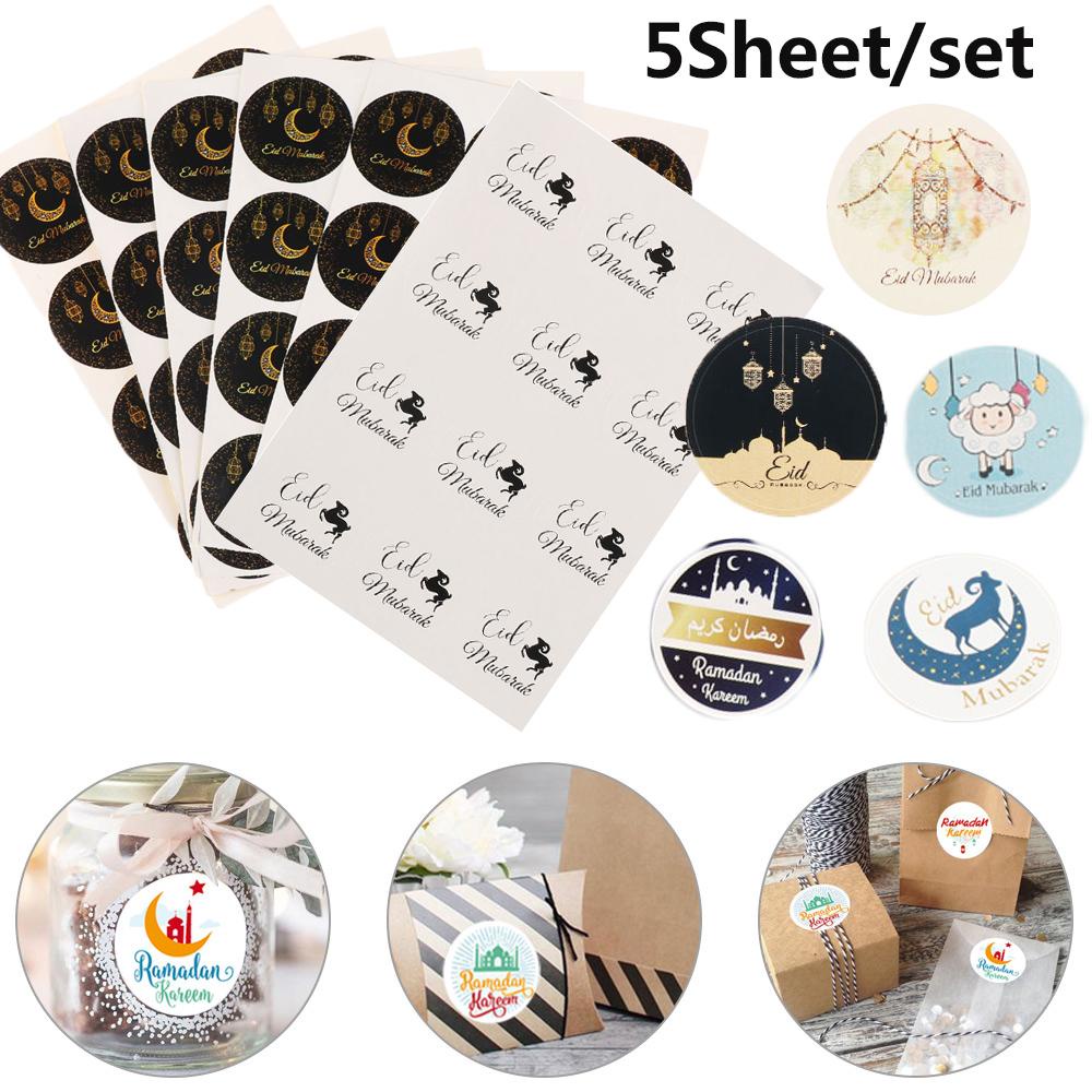 PISTA Set 60 / 45 Sticker Eid Mubarak Dán Trang Trí Bánh Quy Phong Cách Hồi Giáo