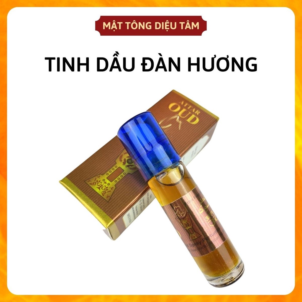 Tinh dầu gỗ đàn hương ATTAR OUD Ấn Độ lọ 8ml, tinh dầu thơm phòng, tinh dầu cúng dường Diệu Tâm