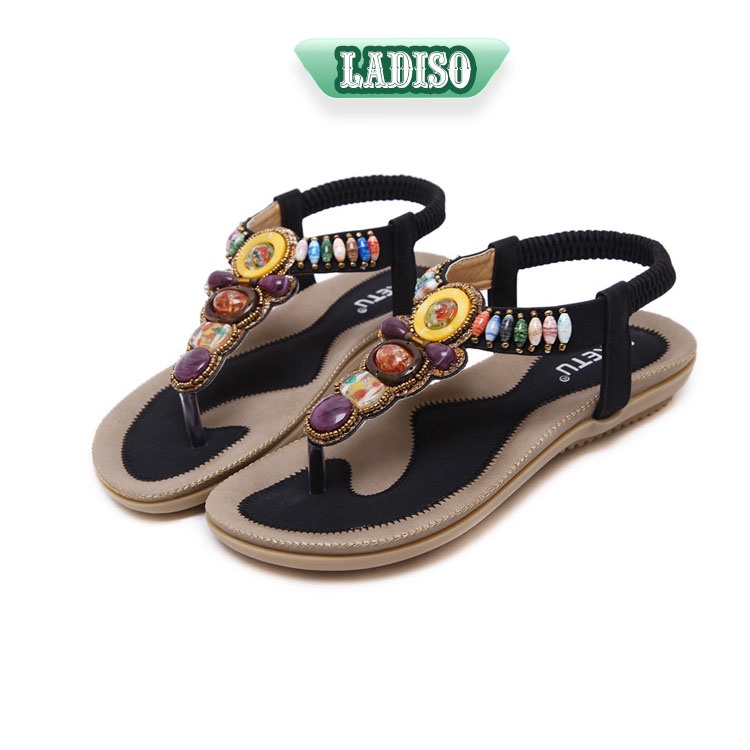 Giày nữ giày sandal nữ thổ cẩm đẹp gắn đá tỉ mỉ tinh tế đi nhẹ nhàng LADISO SD85
