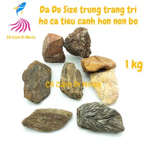 Đá ĐỎ 1KG viên trung trang trí hồ cá tiểu cảnh hòn non bộ
