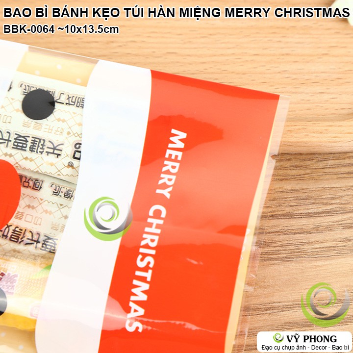 BAO BÌ TÚI NHỰA HÀN MIỆNG 10x5x13.5cm ỒNG GIÀ NOEL ĐỰNG BÁNH KẸO QUÀ GIÁNG SINH CHRISTMAS BBK-0064