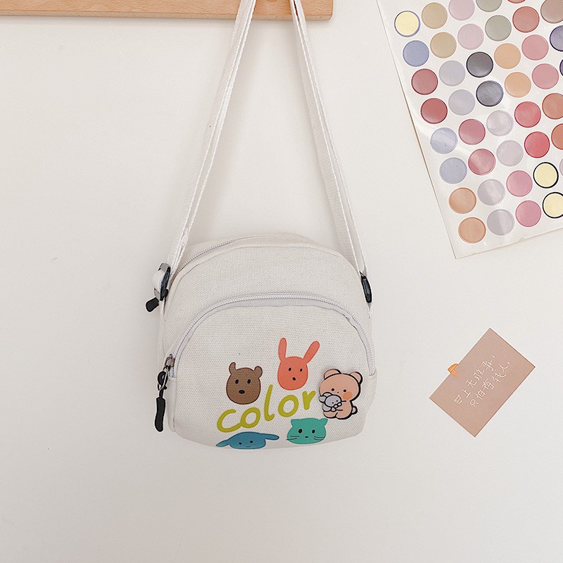 Túi Canvas Đựng Điện Thoại Họa Tiết Hoạt Hình Cho Nữ
