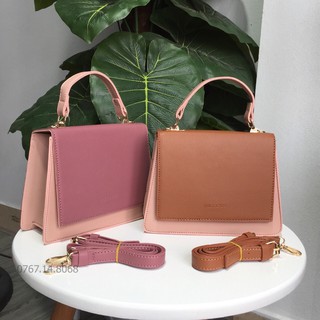 Túi Đeo Chéo Bụi Store Nữ Tính Nắp Vuông Hàn Quốc Micocah MCC-1 (22 x 7cm) - Màu Hồng - Nâu - Đen