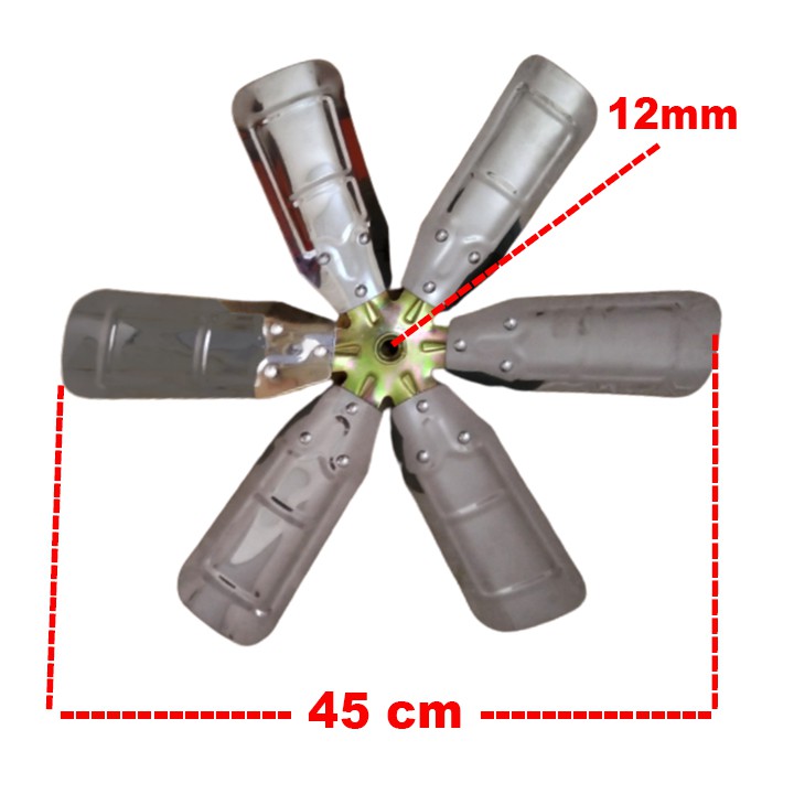 Cánh quạt inox 6 lá B5 công nghiệp cao cáp - thông gió, quạt lò , hút nhiệt bếp