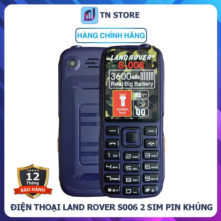Điện Thoại Land Rover S006 - 2 Sim 2 Sóng - Pin Khủng 3600 mAh - Lướt Mạng, Fm - Chính Hãng - BH 6 Tháng