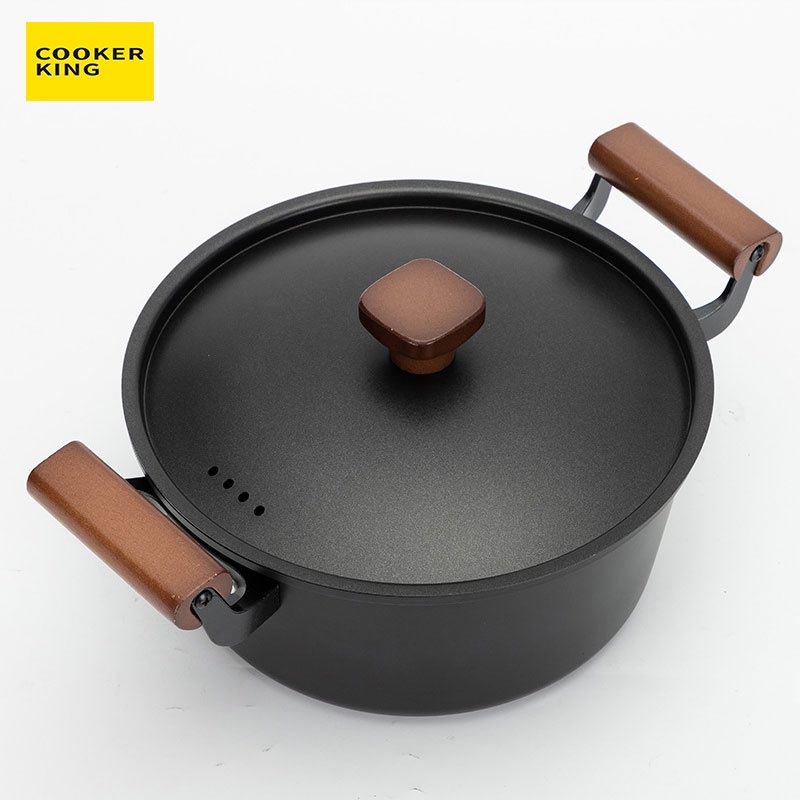 Nồi Thép Carbon Thấm Nitơ Chống Dính Cooker King Fine Iron 24cm Không Tráng Phủ Chống Dính Tự Nhiên