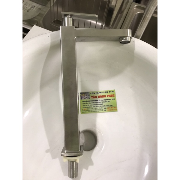 VÒI ĐIẾU LẠNH INOX304 CAO 30cm DÙNG CHO CHẬU ĐẶT BÀN, CHẬU NAIL HOPU-466