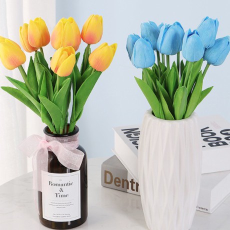 (BỀN ĐẸP-DẺO) HOA TULIP / HOA ZUM phụ kiện chụp ảnh siêu xinh. hoa giả cắm lọ decor shop, trang trí nhà cửa bàn làm việc