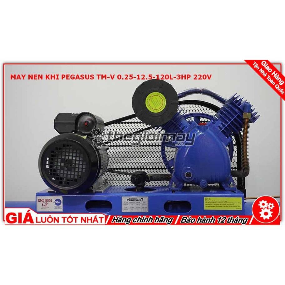 Máy nén khí dây đai Pegasus TM-V-0.25/12.5-120L-3HP-220V