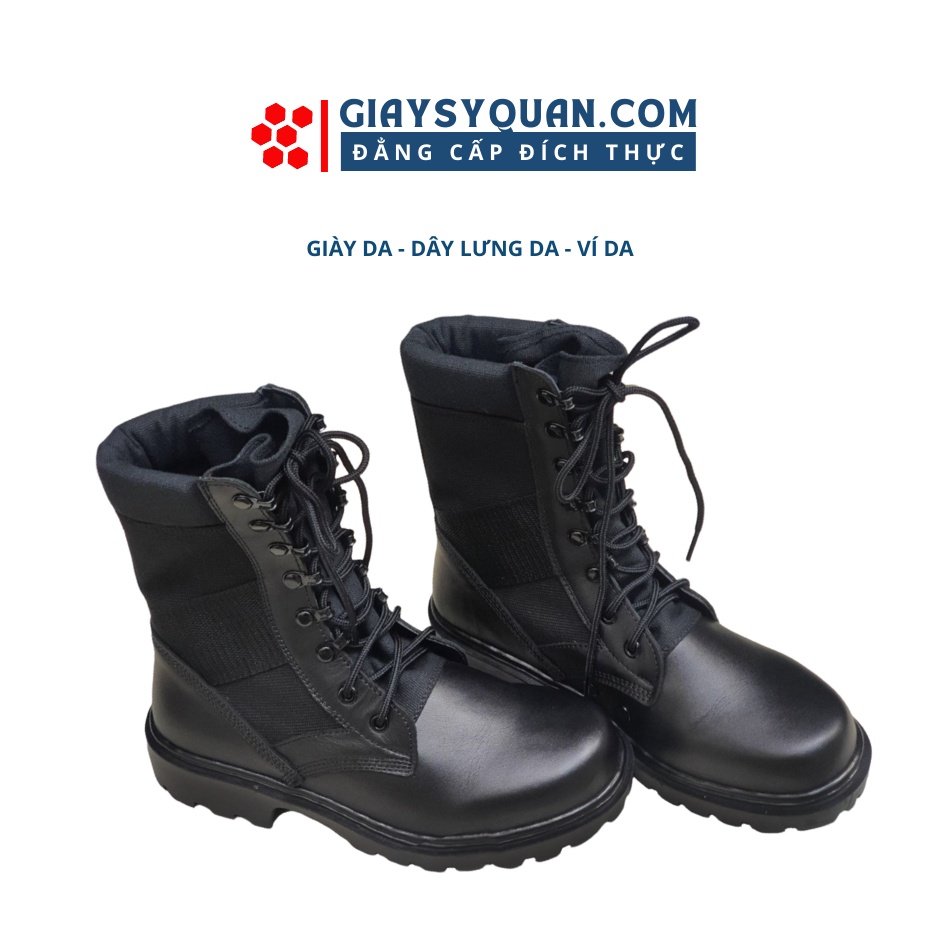Giày Ghệt, Giày Bốt Nam Cao Cổ Da Thật Màu Đen Bảo Hành 12 Tháng mã C32
