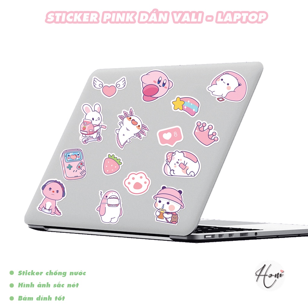 Sticker Pink Dễ Thương, Stickers, Dán Vali, Dán Laptop, Dán Đàn Ghita, Ukulele