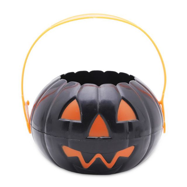 Giỏ bí ngô nhựa, có đèn và không đèn. Halloween
