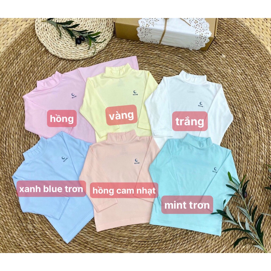 [CHÍNH HÃNG] Áo dài tay trẻ em cổ 3cm chất petit Moon