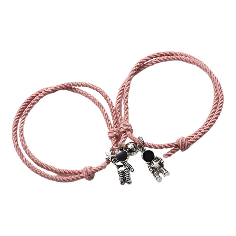 Set 2 Vòng Tay Dây Bện Mặt Hình Phi Hành Gia Cho Cặp Đôi