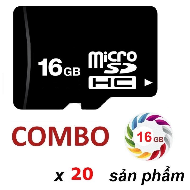 [Sỉ combo] 20 thẻ nhớ MicroSD 16G - Dùng cho điện thoại, Camera, loa , đài...