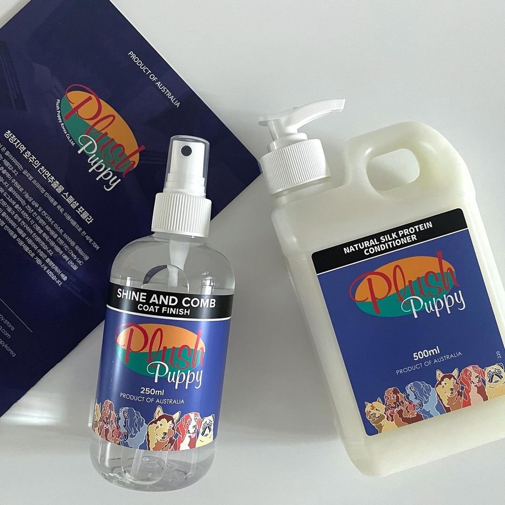 Dầu xả mượt lông dành cho chó mèo PLUSH PUPPY chiết suất tơ tằm - Natural Silk Protein Conditioner