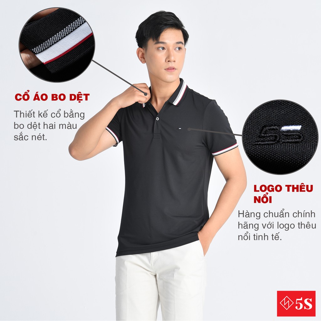 [ MUA 2 GIẢM 30K] Áo Thun Nam Polo Có Cổ Tay Ngắn 5S, Phom Dáng Trẻ Trung, Sang Trọng, Lịch Sự (APC21015) | BigBuy360 - bigbuy360.vn