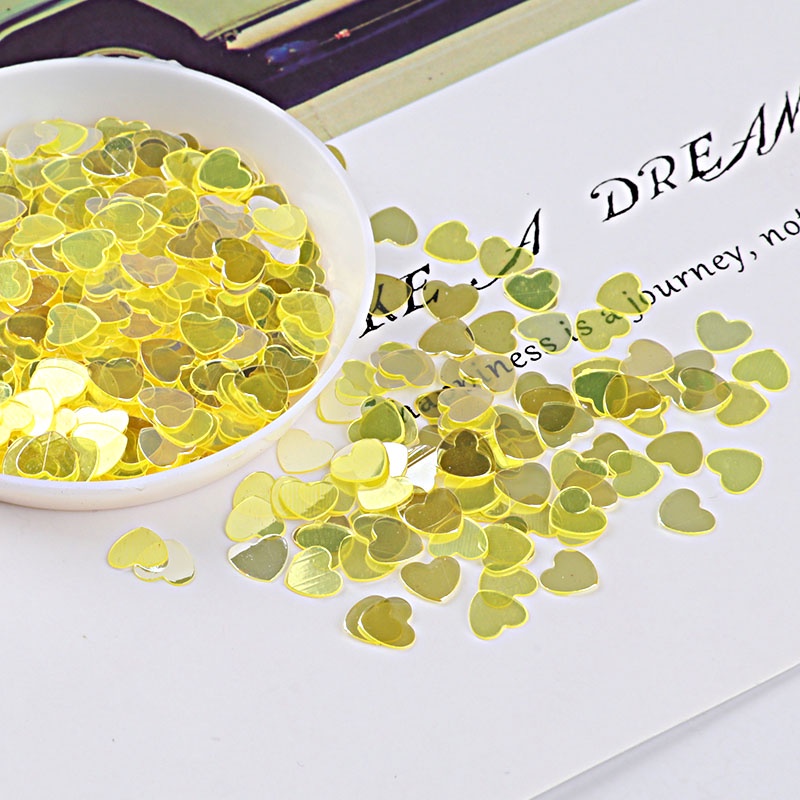 [Hàng mới về] Hộp kim sa 10g 6mm hình trái tim làm đẹp cho móng tay