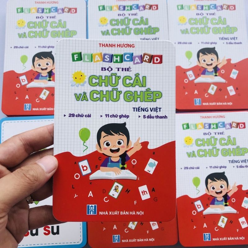 Bảng chữ cái, chữ ghép tiếng Việt 29 thẻ Flashcard giúp bé nhận biết mặt chữ hiệu quả