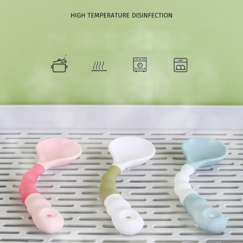 Muỗng Tập Ăn Silicone Uốn Cong Không BPA Cho Bé Sơ Sinh