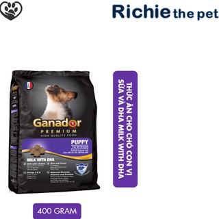 Thức ăn cho chó con vị sữa & DHA Ganador milk with DHA 400gram