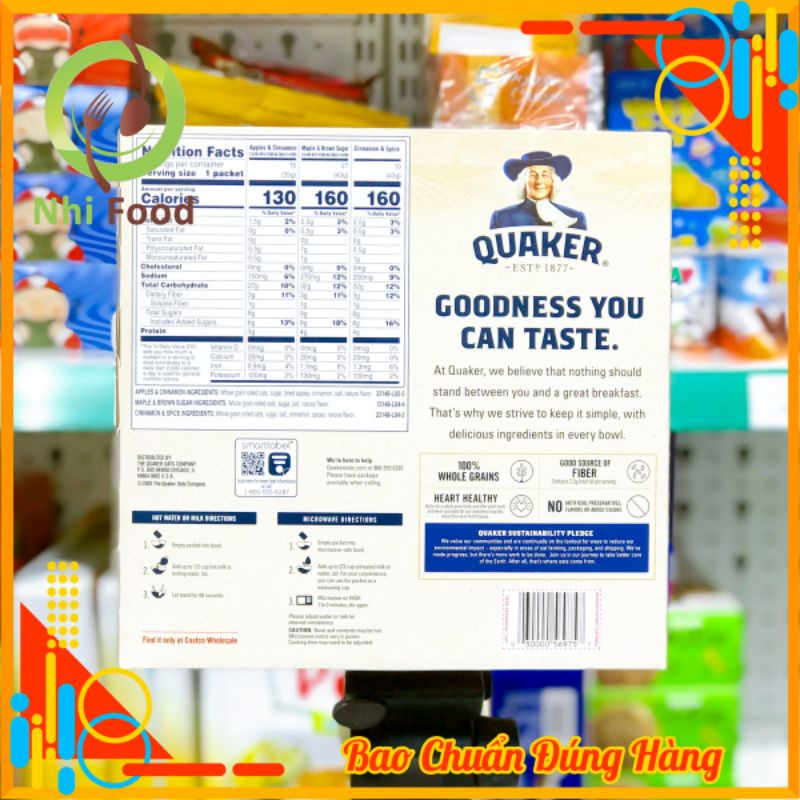 Yến Mạch Nấu Ăn Liền Quaker Nhanh Chóng Tiện Lợi, Có 3 Vị