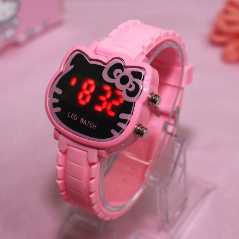 Đồng Hồ Điện Tử Hình Hello Kitty Cho Bé Gái