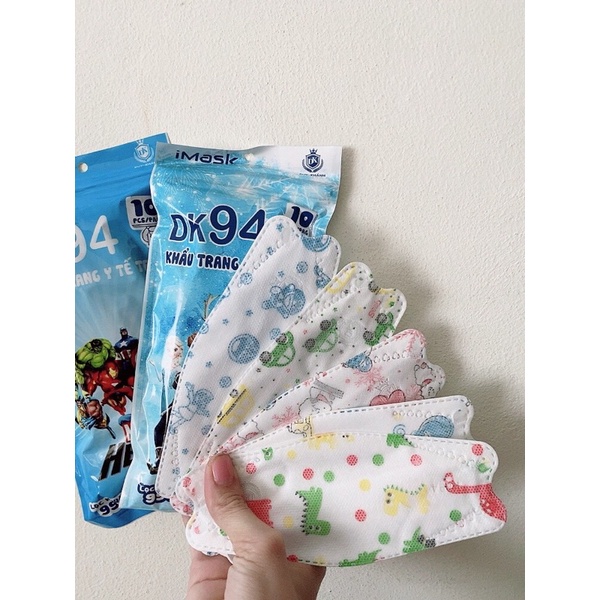 Gói 10 chiếc khẩu trang DK 94 hay còn gọi là Kf94 cho bé trên 4 tuổi