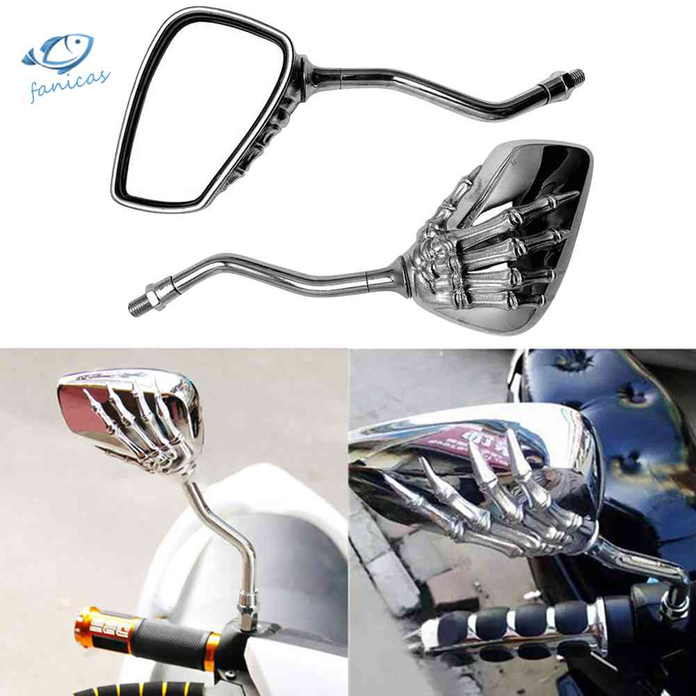 1 Cặp Gương Chiếu Hậu Hình Bàn Tay Xương Độc Đáo 10mm 8mm