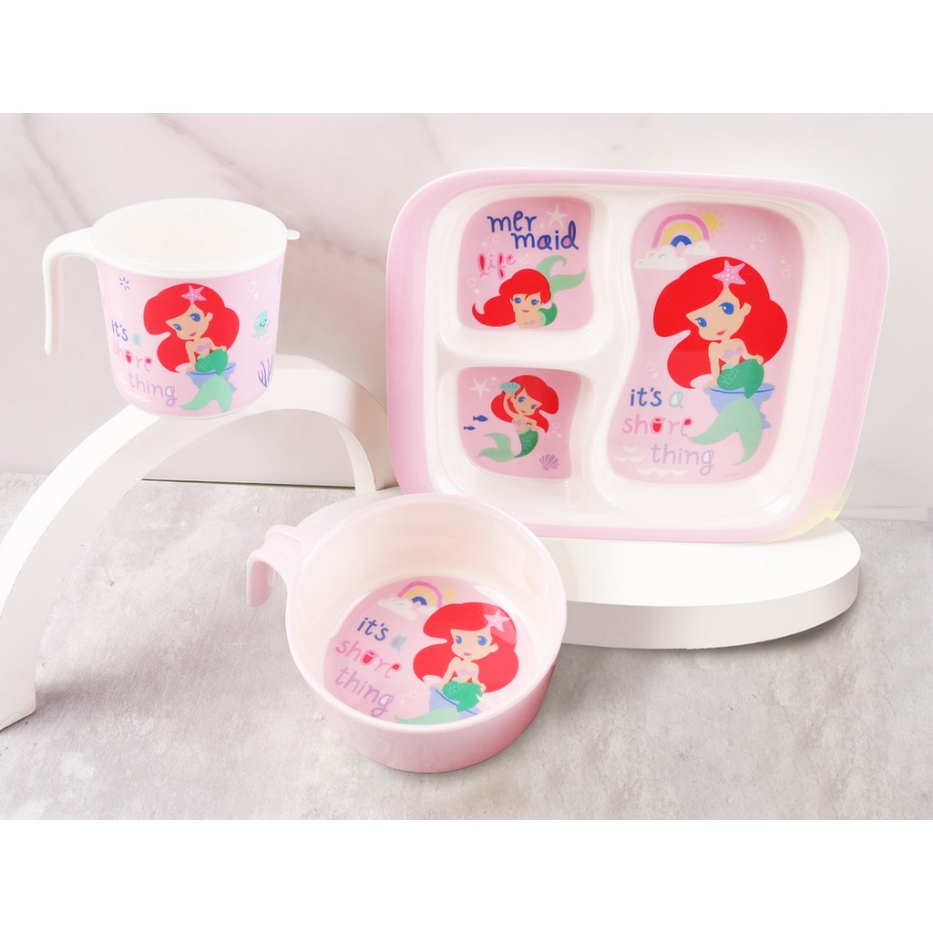 Set ăn 3 món bằng nhựa Melamine cao cấp in hoạt hình Disney cho bé