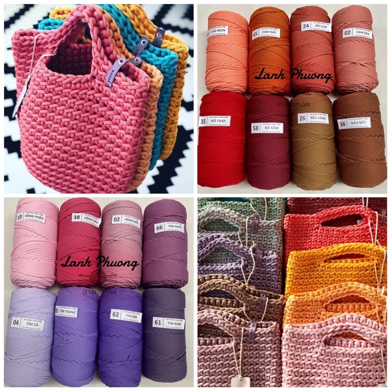 Sợi Chainy Cotton 300gr, Sợi To Đan Móc Túi Xách