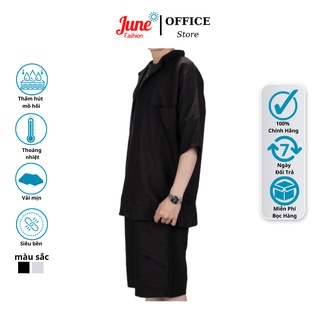 Blazer nam June Fashion bộ gồm áo blazer cổ bẻ và quần short form rộng chất vải trơn đẹp phong cách hàn quốc - mã sc03