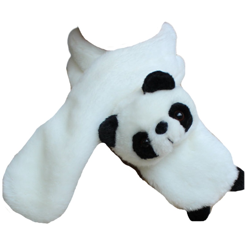 Khăn choàng cổ bằng vải lông dày dặn hình gấu trúc hoạt hình dễ thương cho nữ | BigBuy360 - bigbuy360.vn