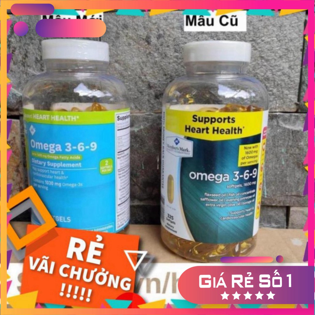 RẺ SỐ 1 ( KIBO ) Viên uống Member's Mark Omega 3-6-9 Supports Heart Health 325 viên của Mỹ omega 369 RẺ SỐ 1