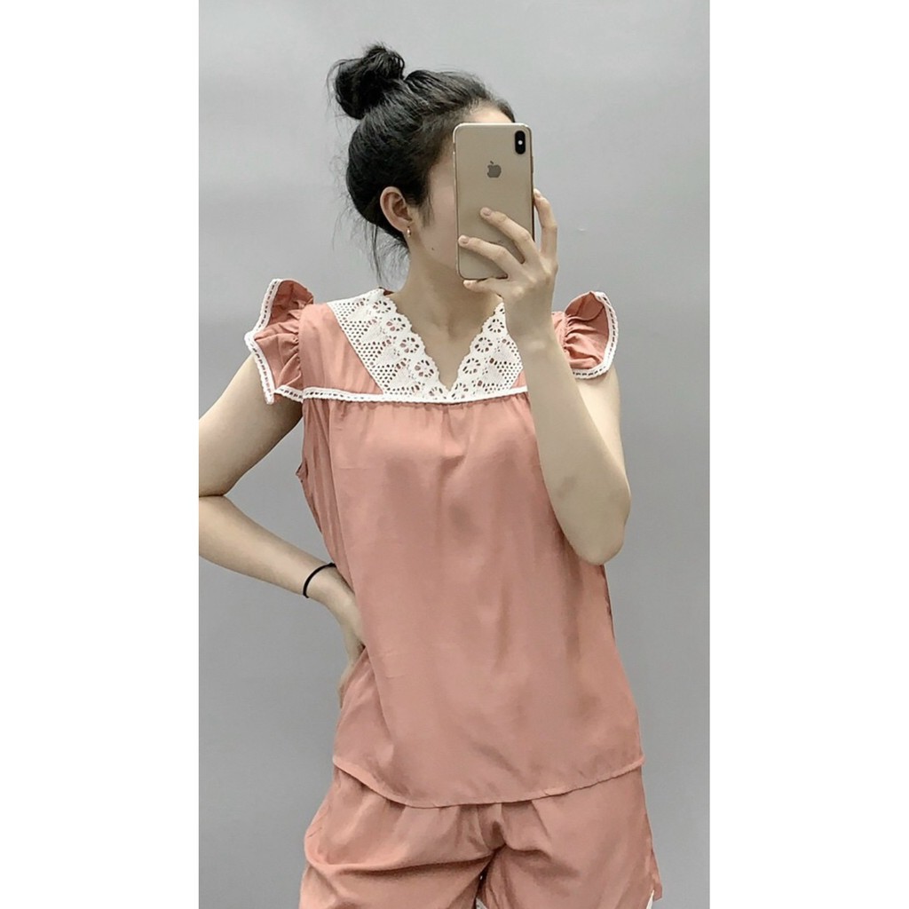 Bộ Đồ Pijama Đũi - Bộ Đũi Mặc Nhà  Tay Hến Họa Tiết Mát Lịm [Hàng Siêu Đẹp] Kèm SP Thật | BigBuy360 - bigbuy360.vn