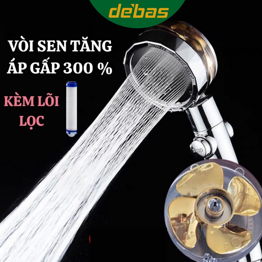Vòi Hoa Sen Vòi Sen Tăng Áp Cao Cấp Bát sen tắm cánh quạt tăng áp Không Gỉ Siêu Bền DEBAS TS56