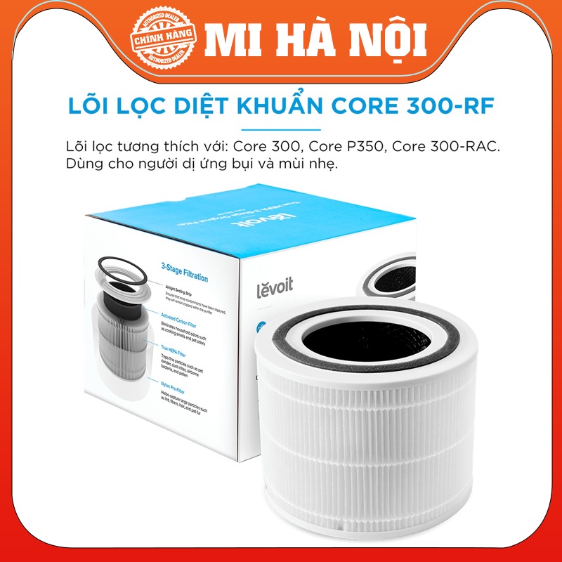 Lõi lọc cho máy lọc không khí Levoit Core 300 / 300S / Mini - Chính hãng - Diệt khuẩn - Khử mùi - Chống dị ứng