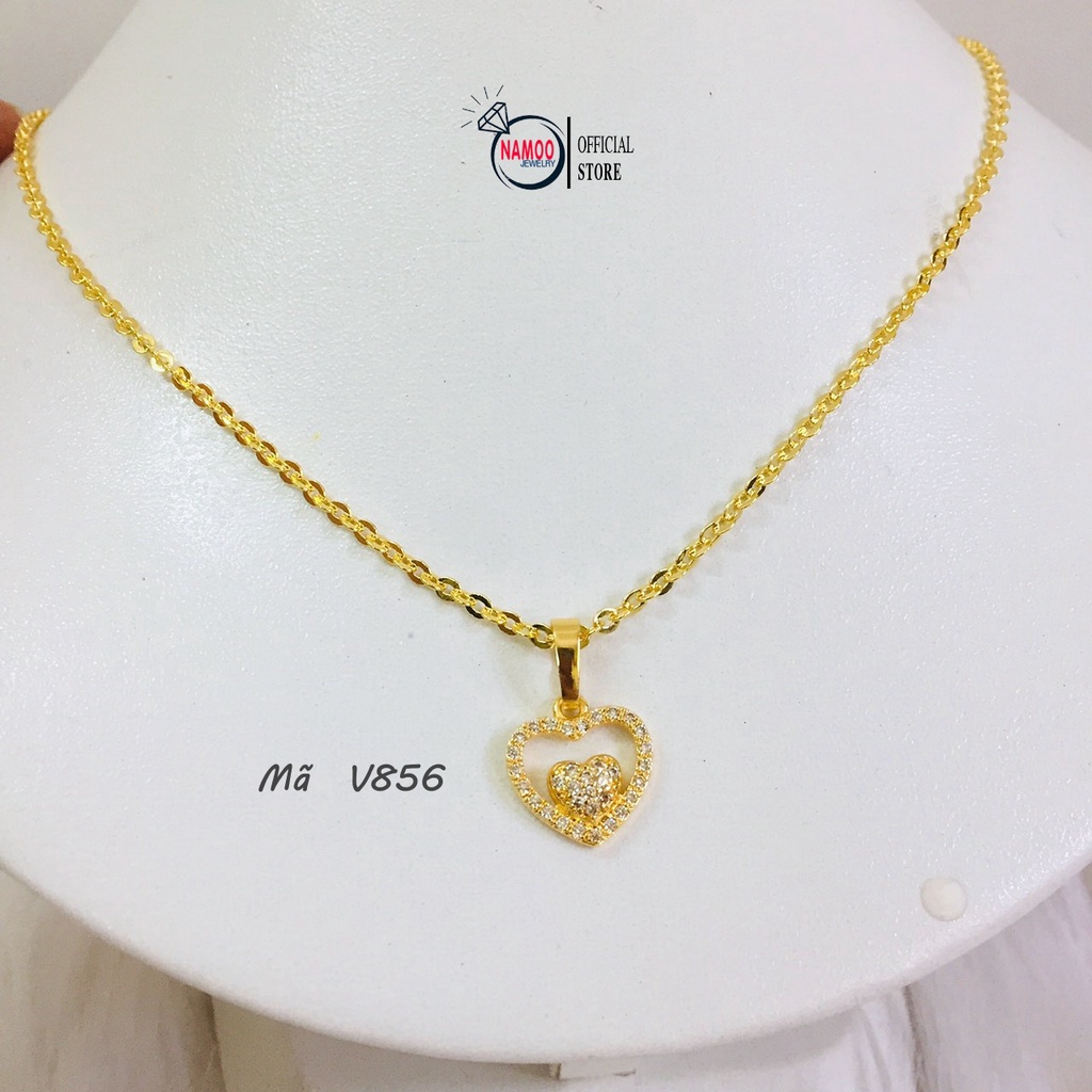 Dây Chuyền Nữ V856 Baby Heart Cùng Dây Xích Nhỏ V010 Namoo Jewelry